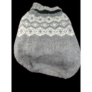 Outdoor Dog-Gray and White slip on Dog Sweater size large